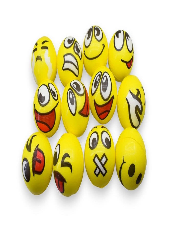 Asera 12 Pcs Soft Foam Sponge Balls with Multiple Face Expressions Fun for Kids Play Light Weight- Boys/Girls/Kids Birthday Return Gifts - Image 1